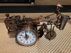 トラクター　レトロ置時計 　ブロンズ風　お洒落置時計　新品