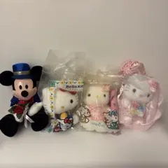 非売品　ハローキティ ミッキーマウス ぬいぐるみ 4点セット
