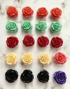 お花の立体デコ　薔薇樹脂パーツ20点セット（新品未使用）