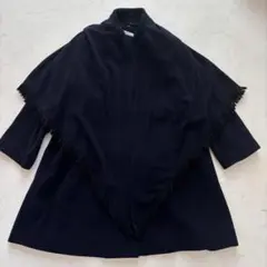 80s gallieni ウール混 ケープ風 コート 9号（C825）