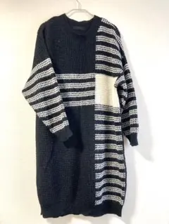 JEANASISジーナシス　ニットワンピース　モノトーン