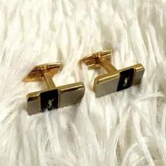 Yves Saint Laurent YSL イヴ・サンローラン カフス 黒 金のサムネイル