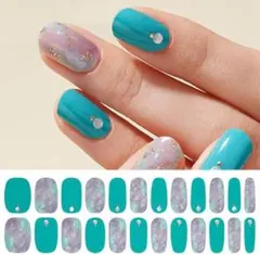 ネイルシール 貼るだけマニキュア ジェルネイル ネイルシール　ブルー