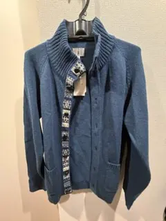 タケオキクチ ショールカラー ニットカーディガン（ブルー系／M）