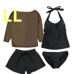 新品　オシャレボ　ラッシュガード　水着　体型カバー　LL XL 4点セット
