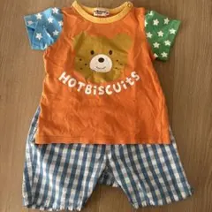 HOT BISCUITS クマ顔Tシャツ 無印良品ズボン90cm