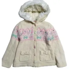 希少　レア　メゾピアノ　ボアブルゾン ジャケット　ファー付き　M 120 130