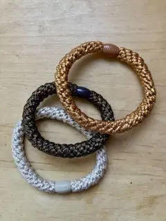 ラメ入りヘアゴム3種