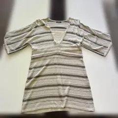 BOSCH ストライプ Vネック 半袖チュニック