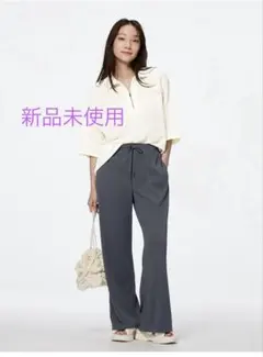 GU リブプルオンパンツ XL ダークグレー　丈短め　　　　　今期物