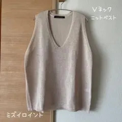 【超美品】ミズイロインド mizuiroind ニットベスト Ｖネック ベージュ