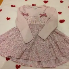 エニィファム　ドッキング 花柄長袖チュニック 100cm