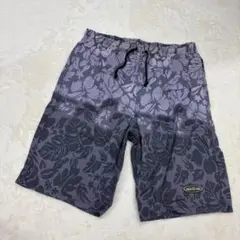 DESPERADO ハーフパンツ　ブルー　ハイビスカス　リゾート　ゴム　Ⅼ