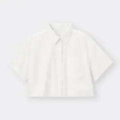 【GU】リネンブレンドクロップドシャツ【ジーユー】