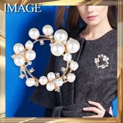 パール ブローチ ラインストーン サークル フォーマル 韓国 卒業式 卒園式