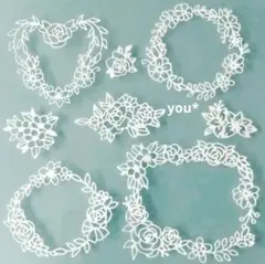 カッティングダイ フラワーリース4種 薔薇 花 セット