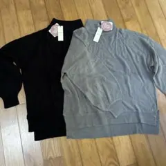 未使用　mili an deni ミリアンデニ 薄手ニット　黒・グレー2枚セット