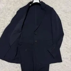 ✨未使用級/L✨ユニクロ 感動スーツ ウールライク ウォッシャブル ネイビー