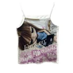 y2k 平成ギャル 人像柄長袖Tシャツ　パッチワークカットソー　punk風00s