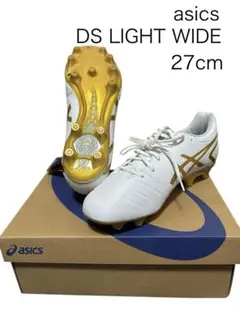 asics DS LIGHT ワイド　サッカー　スパイク　白ゴールド　27