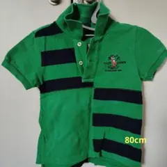 ポロラルフローレン ポロシャツ 緑 ストライプ 80cm