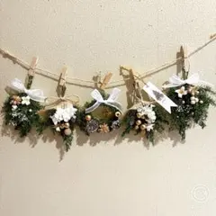 冬ドライフラワーガーランド プリザーブドフラワー スワッグ リース クリスマス