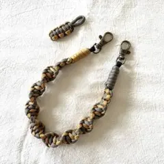 スマホストラップ パラコード （イエロー×グレー）