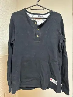 ヘンリーネック長袖カットソー 古着