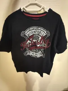 ブラック グラフィックプリント Tシャツ