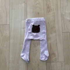 BabyGap パープル　クマケツ ベビータイツ 0-12M