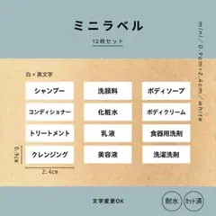 ミニラベル(白)12枚　耐水　オーダー可　テプラ　シール　モノラベ