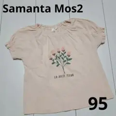 <セール>花柄プリントピンク Tシャツ 95サイズのサムネイル