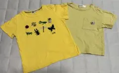 KP8 昆虫刺繍イエローTシャツとSLAP SLIPベージュTシャツセットのサムネイル