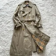 バーバリー　トレンチコート　ロング丈　メンズ　ベルト付き　ベージュ　L相当