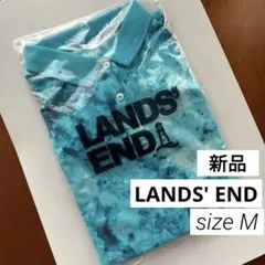 【新品未使用】LANDS' END タイダイ 半袖ポロシャツ ブルー系 Mサイズのサムネイル