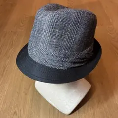 【未使用品】ZARA チェック 切り返し ハット グレー