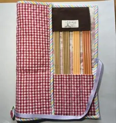 赤白キルティング棒針ケース（大）