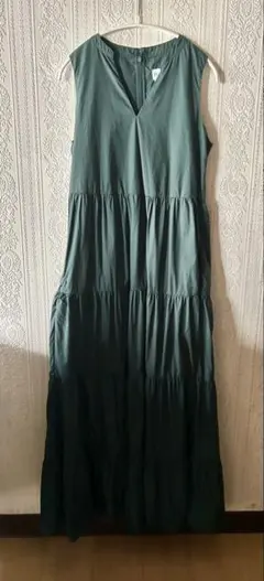 GAP ティアードマキシワンピース XS オリーブ