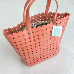 【美品】トッカ　TOCCA ハンドバッグ　パンチング　レザー　オレンジのサムネイル
