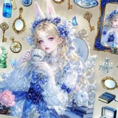 DieCut 5D立体浮き彫り ステッカー コラージュ素材 シール 5D36