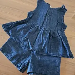 プティマイン バッグリボン デニムセットアップ