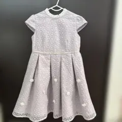 petit main 120フォーマル 花レースワンピース オーガンジー裾刺繍