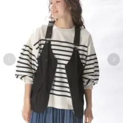 ニコアンド フィッシングベスト ポケットベスト ブラック フリーサイズ