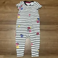 baby GAP ストライプ花柄　半袖ロンパース 9-12ヶ月