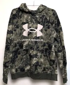 ✲美品✲UNDER ARMOUR★フードパーカー M 裏起毛 グリーン系
