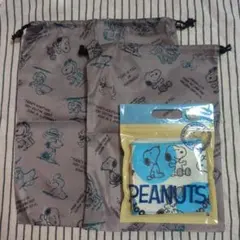 スヌーピー 巾着袋2つ　ひんやりタオル3点セット