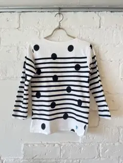 ORCIVAL(オーシバル）マリンドットボーダー　長袖ロングTシャツ白黒
