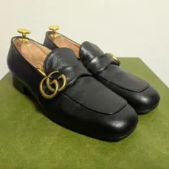 GUCCI グッチ gg マーモント パンプス ブラック レザー ローファー 革