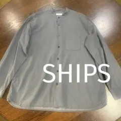 【美品】１度使用　SHIPS any　ライト デニム バンドカラー シャツのサムネイル