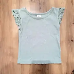 ベビーギャップ　女の子　グリーン　フリルトップス　半袖